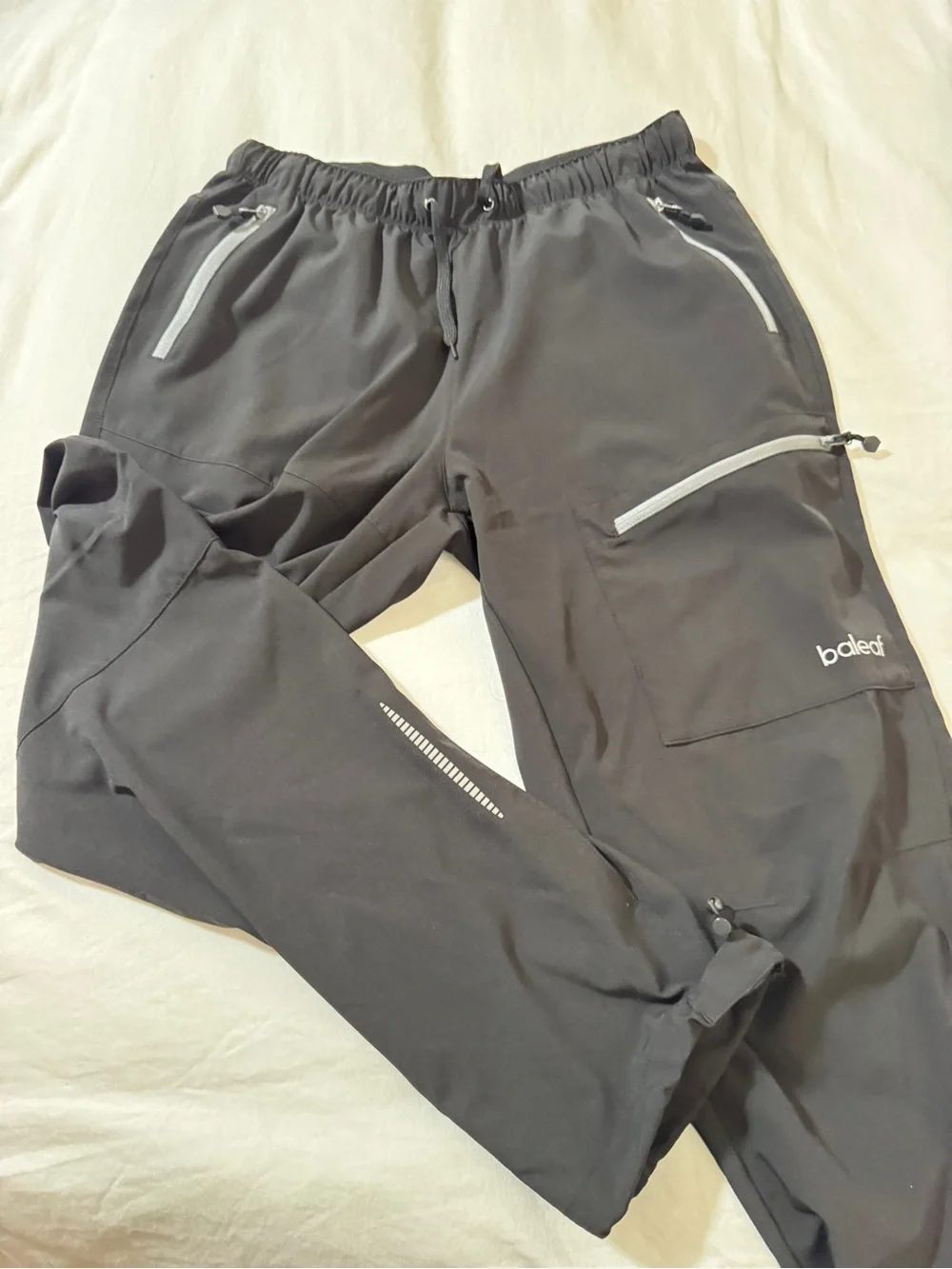 Baleaf Black Reflective Trim Jogger hiking pants